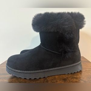 SO Womens Paulina Black Faux Fur Winter Boot NWT Size 6.5